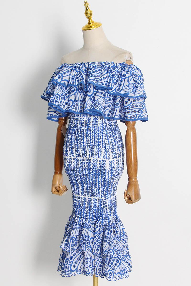 Dolly Embroidered Lace Tiered Ruffle Maxi Dress Set