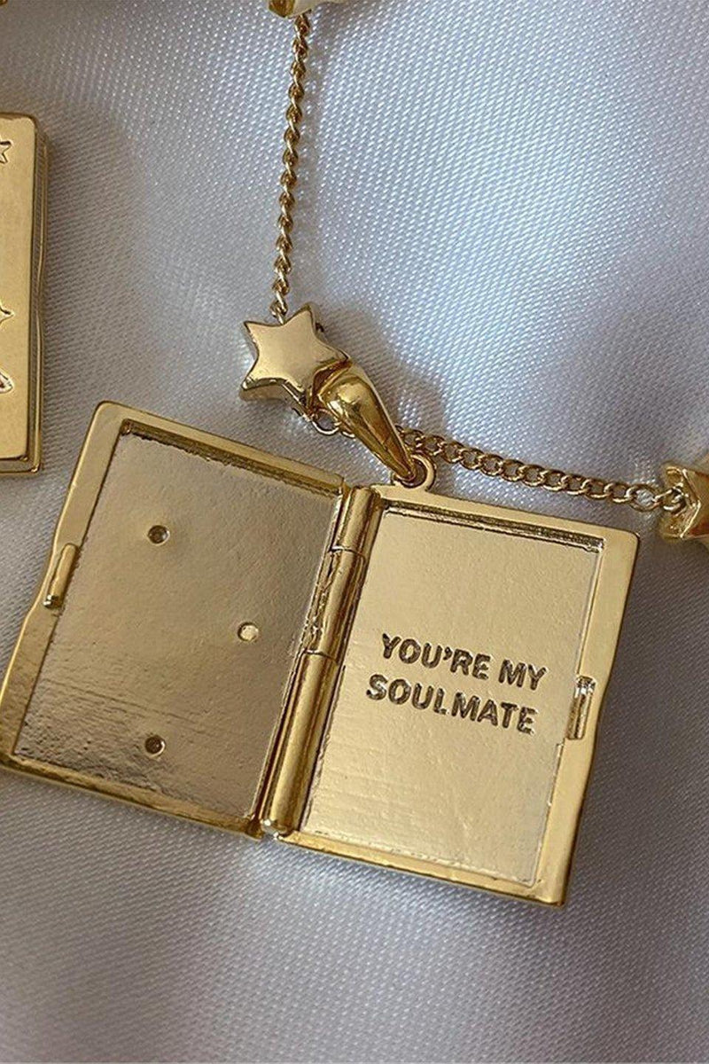 ¡®You're My Soulmate¡¯ Openable Constellation Book Necklace